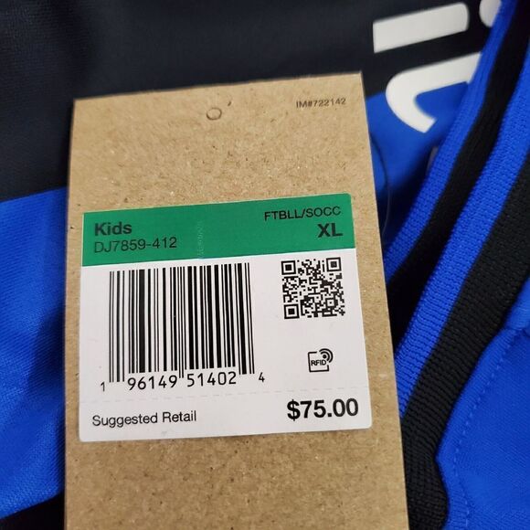 Nike Inter Milan 2022/23 Kids Sz XL Home Tee DJ7859-412 Blue/Black/White NWT - Picture 8 of 11